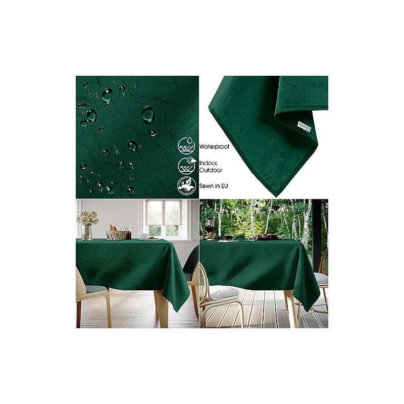 Filumi Tablecloth 120 x 120 cm Dark Green Washable for