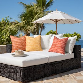 MIULEE Outdoor Pillow Covers Waterproof Natural Floral Print Pillowcases Pack of 2 Decorative Boho Accent Cushions for Summer Patio Funiture Garden Tent Porch Bench,Yellow 18x18 Inch