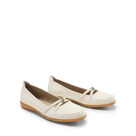 DREAM PAIRS Ladies Classic Ballet Flats Women's Comfortable Flat Shoes with Cross Strap Trim Updated Setting, White