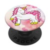 Prancing Blinking Unicorn With Crimped Pink Hair On Hearts