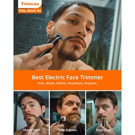 Trimcoo [2025 Upgraded Beard & Body Hair Trimmer for Men [All-in-One] USB-C Fast Charging, Groin & Ball Hair Painless Electric Shaver, Travel Razors, Waterproof Wet/Dry Groomer, Black(Lite)
