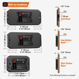RV Carbon Monoxide & Propane Detectors, WildPulse RV Carbon Monoxide Detector, Replacement for RV Gas Detector #30-442, VDC 12V, Flush & Surface Mount, with 3 Brackets