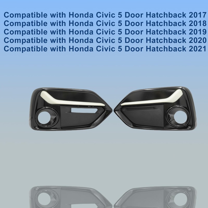 GXARTS 2PCS Black Left & Right Front Fog Light Covers