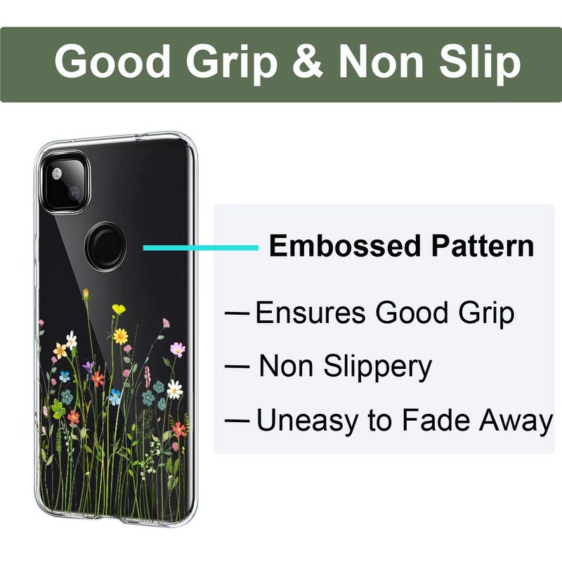 Unov Pixel 4a Case Clear with Design Soft TPU Shock