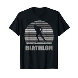 Vintage Biathlon Funny Biathlete Shooting Skiing Sport Lover T-Shirt