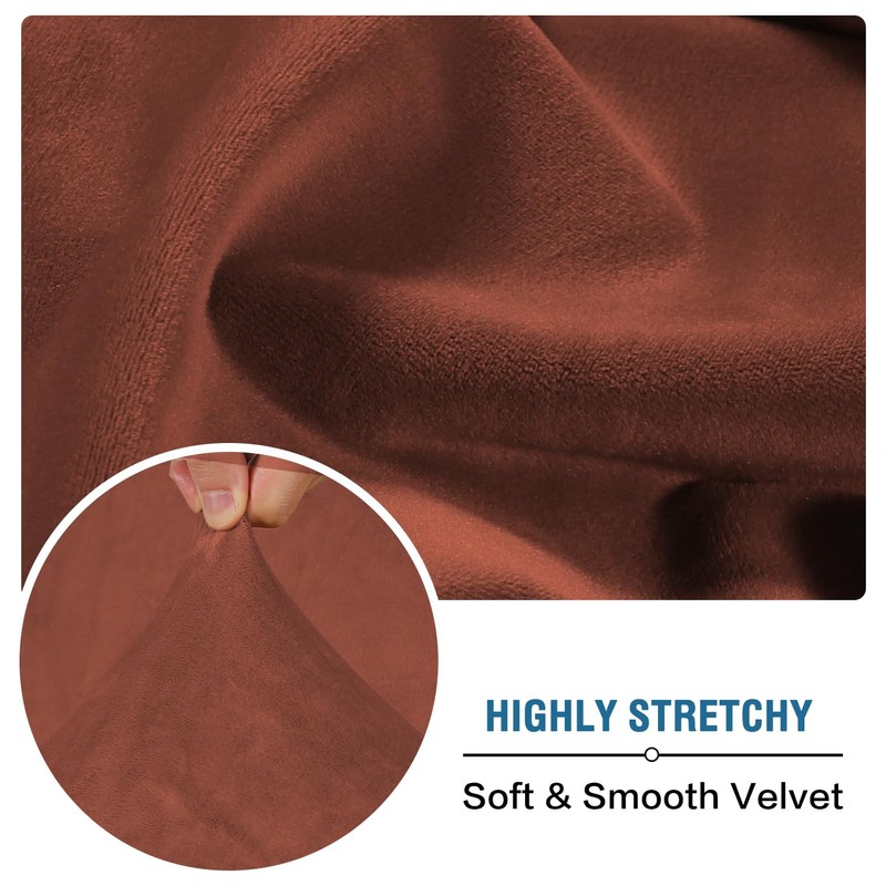 H.VERSAILTEX Velvet Stretch Couch Cushion Cover Plush Cushion Slipcover for