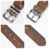 BISON DENIM Men's Belt - Leather Waistband with Anti-Scratch Pin