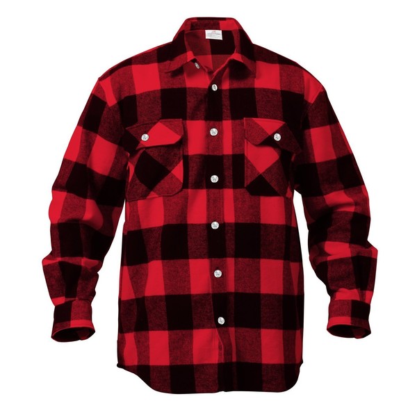 Rothco Heavy Weight Plaid Flannel Shirt, Red, Medium