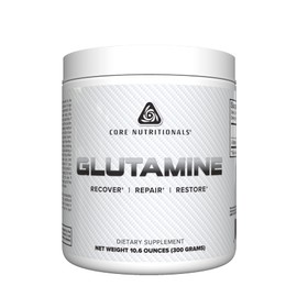 Core Nutritionals Glutamine Amino Acid | Enhance Recovery & Restore L-Glutamine Levels | Immune Support, Muscle Build, Gut Health | 60 Servings (Unflavored)