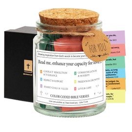 Qunrwe Bible Verse Cards Jar,Bible Study Scripture Prayer Cards Hope Jar,Bible Verses in a Jar,Christian Gifts for Women Men,Church Religious Faith Based Gift,Christmas Thanksgiving Graduation Gift