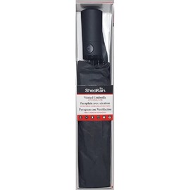 ShedRain Vented Umbrella - Auto Open and Close with a Push of a Button. Color: Black.