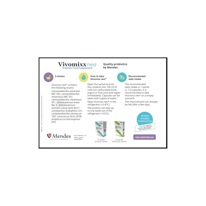 Vivomixx Neo Probiotic 460 Billion (10 Sachets) Revised Formulation