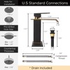Faucet Waterfall Bathroom Faucets 1 Hole, Matte Black & Shiny