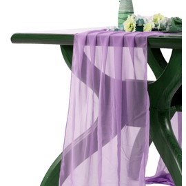 MDS Pack of 20 | Orchid | 14ft Chiffon Table Runner 29x170 Inches Long Romantic Rustic Sheer Gauze Runner for Wedding Bridal Shower Birthday Banquets Engagement Spring Easter Boho Decorations