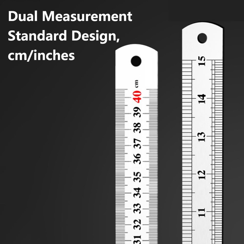 Stainless Steel Rulers, 2 Pack 20cm Metric Imperial Precision Ruler