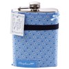 Cute Pocket Flask/Pocket Bottle in blue floral fabric cover with