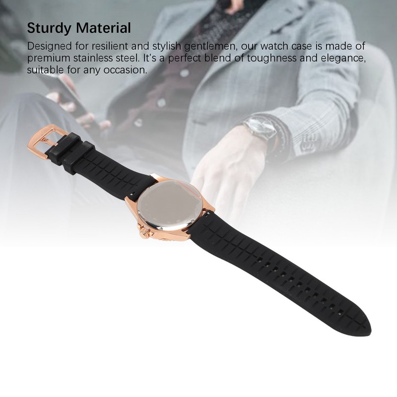Men Field Watch Mineral Glass 50M Waterproof Silicone Strap Luminous