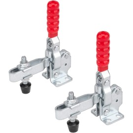POWERTEC 20335 Quick Release Vertical Toggle Clamp 12130-500 lb Holding Capacity w Rubber Pressure Tip, 2PK