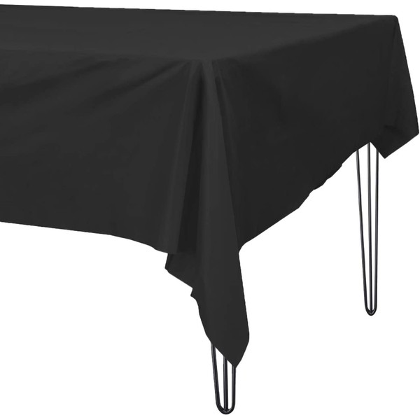 Earth's Natural Alternative 100% Compostable Rectangle [Black 2 Pack] Picnic Table Cover, Heavy-Duty Disposable Tablecloth, Biodegradable, for Outdoor, Birthday Party