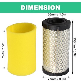 ZAMDOE 793569 Air Filter 793685 Pre Filter for Briggs and Stratton Intek 33R877 31Q777 331777 31L777 31P677 33M777 GY21055 MIU11511 LA115 D100 D110 D120 Lawn Tractor/Mower Replacement Parts