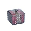 FELTECHELECTR Diamond Pattern Acrylic Cotton Pad Holder with Lid Compact