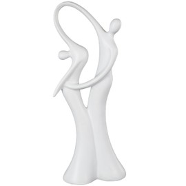 Deco 79 Ceramic People Dancing Sculpture, 7" x 4" x 18", White