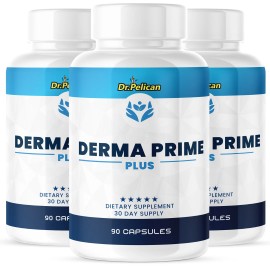 Pelican Vitamins Derma Prime Plus- Skin Support with Collagen Complex- 3 Bottles- 270 Capsules