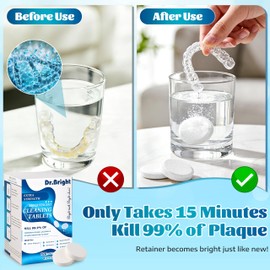 DR.BRIGHT Retainer Cleaner Tablets 120PCS for Aligners & Dentures