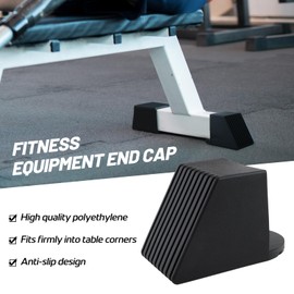 SM SunniMix 2X Gym Equipment Square End Cap Gym Fitness Equipment Accessories Rubber End Caps Foot Cover Protectors Square End Cover, 50x50mm