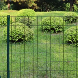 Black PVC Coated Welded Wire Fence 24 Inch x 50 Foot, 2 Inch x 4 Inch 14GA, Garden Border Fencing Roll Vinyl Coated Wire Mesh for Yard Vegetable Plant Protection Poultry Netting