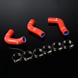 PIT66 Silicone Radiator Hose Kit,Compatible with 1994-1997 Mazda Miata Mx5 1.8l Na8c Bpze Red with Clamps