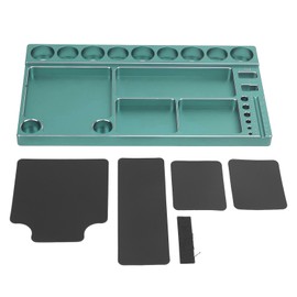 RC Screwdriver Tool Storage Rack Prevent Slip Aluminum Alloy Magnetic RC Socket Screws Tray Organizer Tool Holder for 1/8 1/10 1/12 RC Car Green