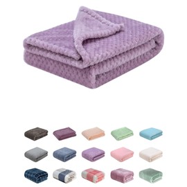 Fuzzy Blanket or Fluffy Blanket for Baby, Soft Warm Cozy Coral Fleece Toddler, Infant or Newborn Receiving Blanket for Crib, Stroller, Travel, Decorative (28Wx40L, XS-Lavender)