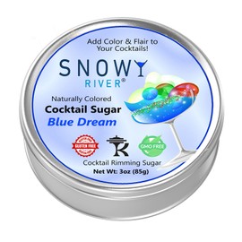 Snowy River Cocktail Sugar Rimmer Blends, Naturally Colored Sugar for Margaritas and Cocktails, Glass Rimmer, Sanding Sugar (Blue Dream)