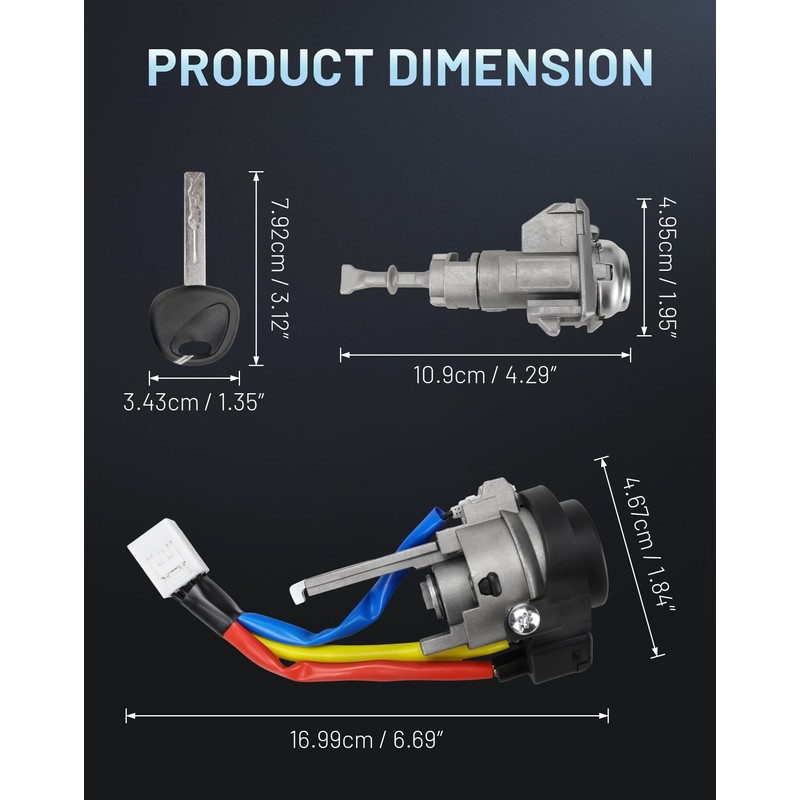 RADVIK 81970-2TA00 Ignition Switch Door Lock Cylinde with 2 Keys
