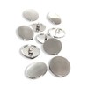 Pack of 10 Flat Smooth Silver Shiny Metal Eyelet Buttons