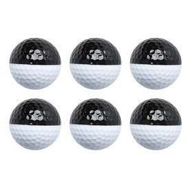 6PCS PU Black White Soft High Elastic Excellent Stable Fly Two Layers Indoor Putter Assist Golf Practice Ball