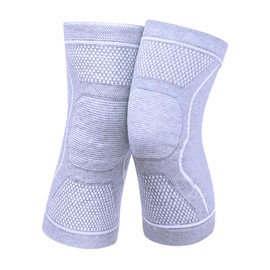 Canlaten·U Compression Knee Sleeve for Men Women - Bamboo Charcoal Elastic Knee Braces Pads Warmers Protective Knee Support for Arthritis and Runners (Gray, Large)