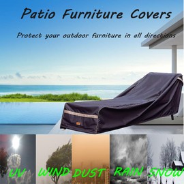 Garden Balsam Patio Chaise Lounge Cover Waterproof,Heavy Duty Outdoor Lounge Chair Covers,Dark Grey Durable Patio Furniture Covers,2Pack,80L*28W*30Hinch