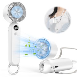 Handy Fan, Equipped with Cooling Plate, Portable Fan, Cooling Sensation, Handheld Fan, 3 Levels of Wind Power Adjustment, Long Time Operation, Cooler Function, Mini Fan, Mini Fan, Heatstroke