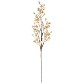 Michelle's aDOORable Creations Gold Metallic Berry Spray, 27 Inch Christmas Tree Topper, Holiday Floral Stem, Wreath, Garland and Tree Filler Pick