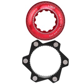 Ejoyous Bike Disc Brakes Center Lock Adapter, Center Lock Hubs Aluminium Alloy 6 Bolts Centre Lock Disc Rotor Adapter Set Bicycle Accessory (Red Black)