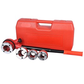 Yaegoo Pipe Threading Kit 4 Dies 1/2" 3/4" 1" 1-1/4" Ratchet Threader Set with Storage Case for Manual Ratcheting Pipe