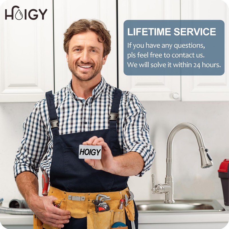 HOIGY Brushed Nickel 3-Function Pull-Down Sprayer Kitchen Faucets, 1 or