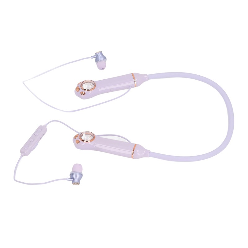 Neckband Earbuds IPX5 Bluetooth 5.3 Wireless Cat Pattern RGB Backlight