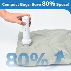 Umimile Vacuum Storage Bags with Electric Pump - Space Saver for Travel, Home | Waterproof Oxford Fabric, 80% Compression (4-Pack+ Pump）