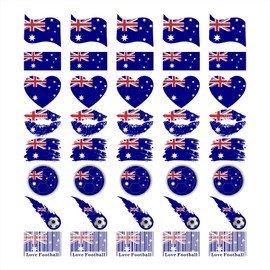 Womaha Meme Series 40 Sheets Australia Flag Temporary Tattoos for Kids Football Temporary Face Tattoos