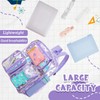Silkfly 3 Pcs Clear Backpack Transparent PVC Clear Bookbag with