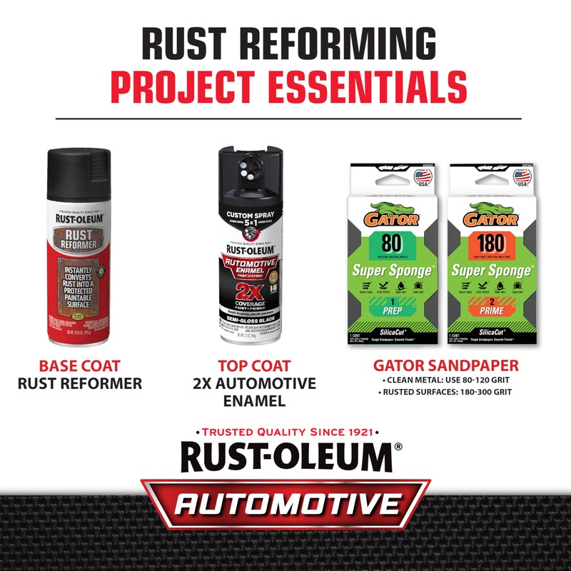 Rust-Oleum 248658-6PK Stops Rust Reformer Spray Paint, 10.25 oz, Black,