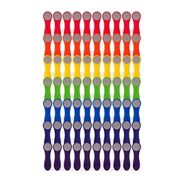 trendfinding 70 rainbow clothes pegs colourful with stainless steel springs and softgrip grey, durable and sustainable in eco-friendly cardboard packaging